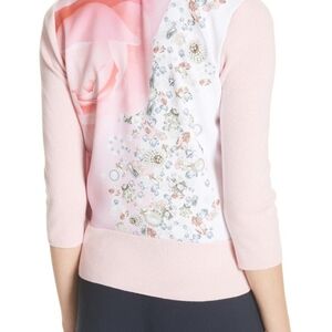 Ted Baker‎ Blenheim Palace Pink Cardigan And Silk Scarf, Ted Size 2